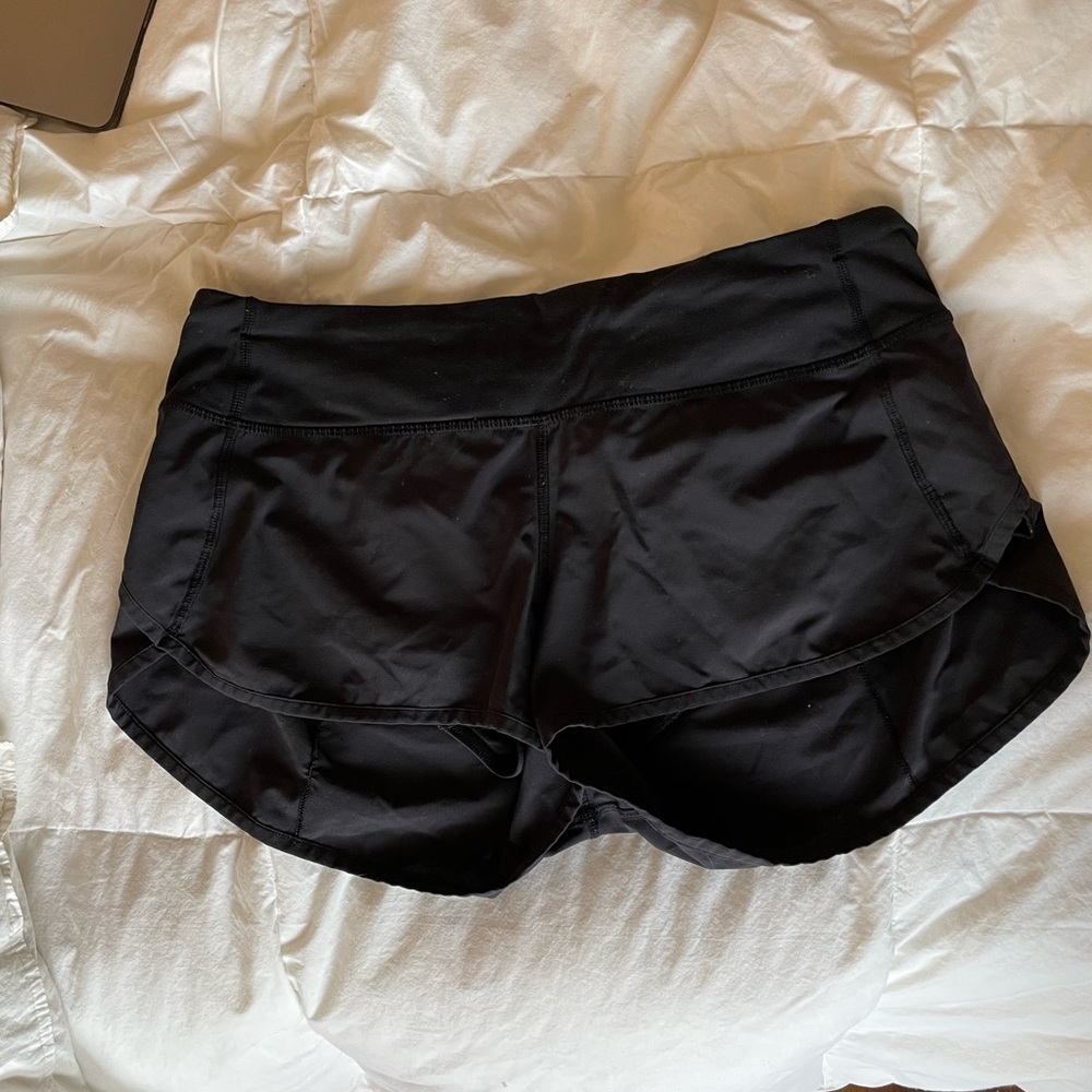 Black lululemon speed up shorts